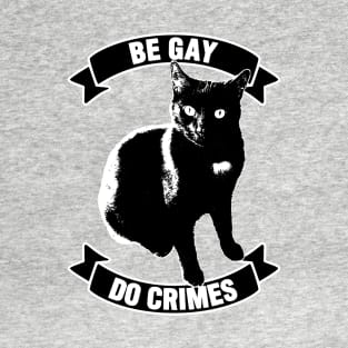 Be Gay Do Crimes - Black Cat T-Shirt